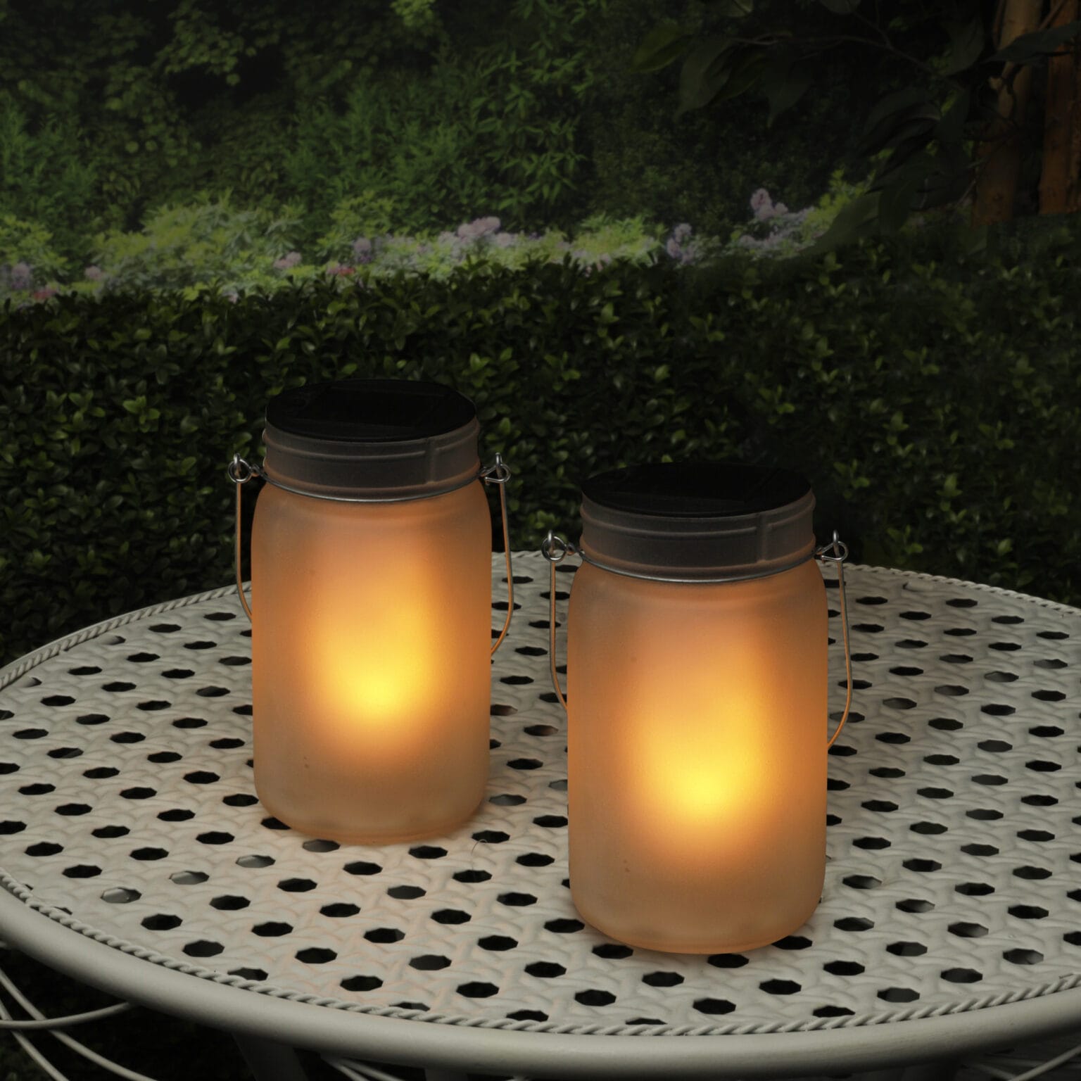 Outdoor Solar Powered Pathway Lantern Flickering LED Light Jars