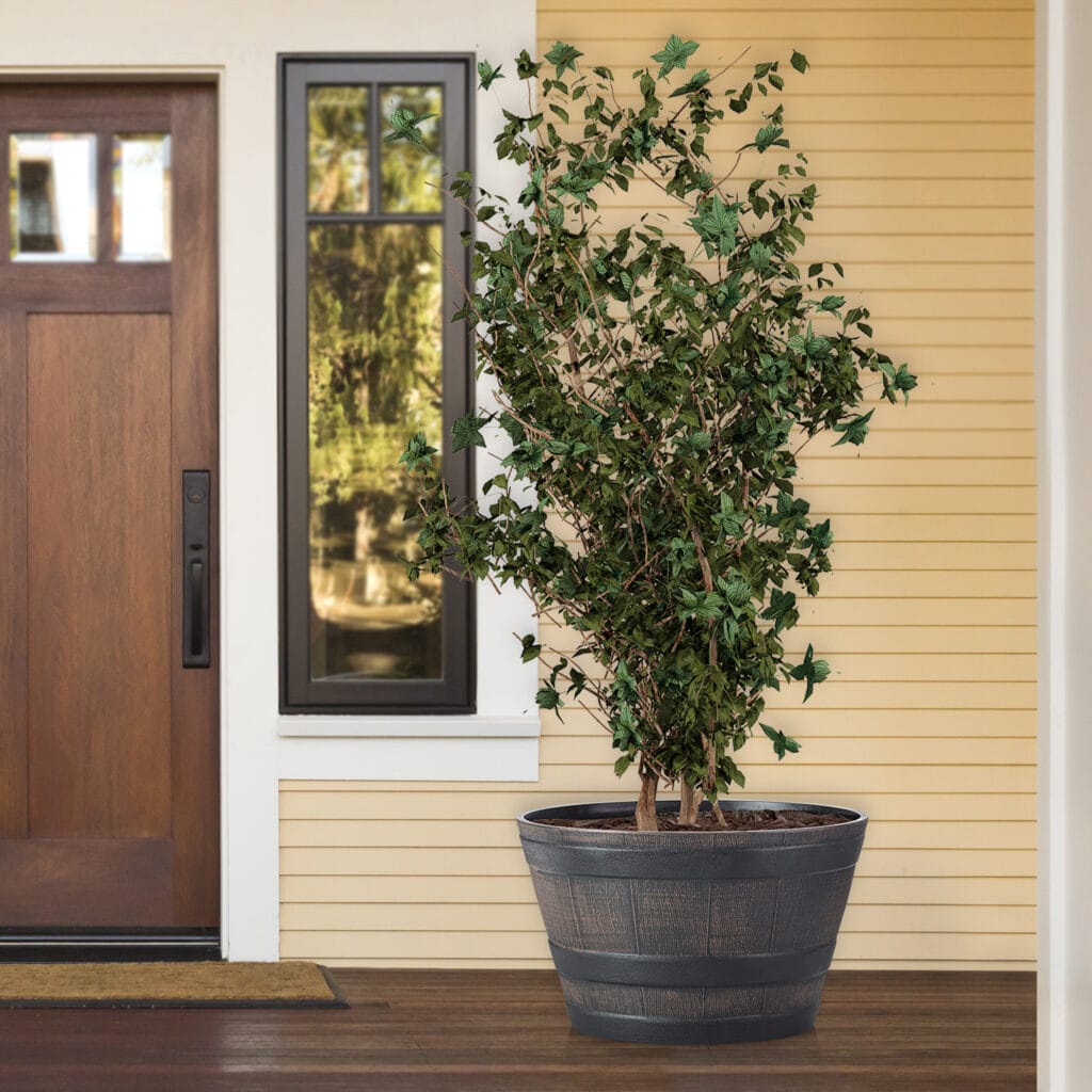 Indoor or Outdoor Barrel Shaped Planter