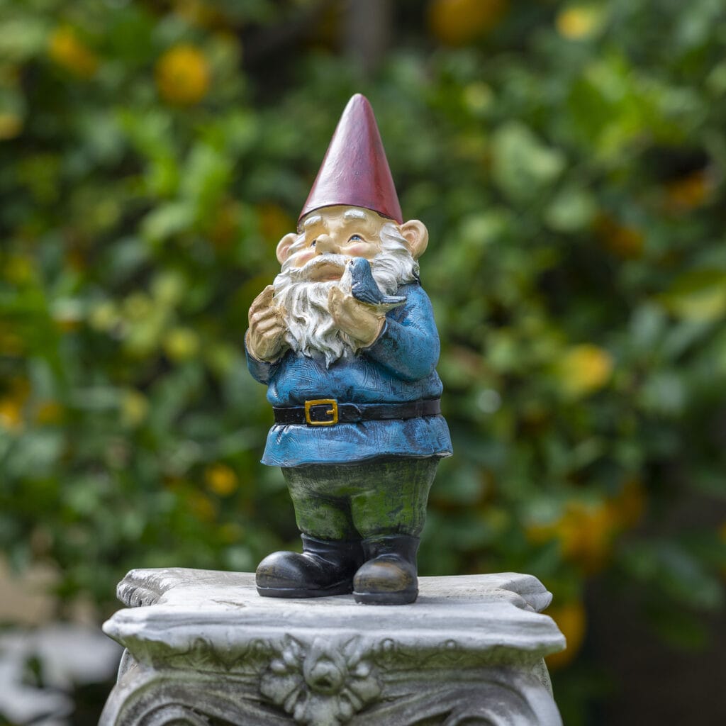 Gnome with Bird Yard Statue